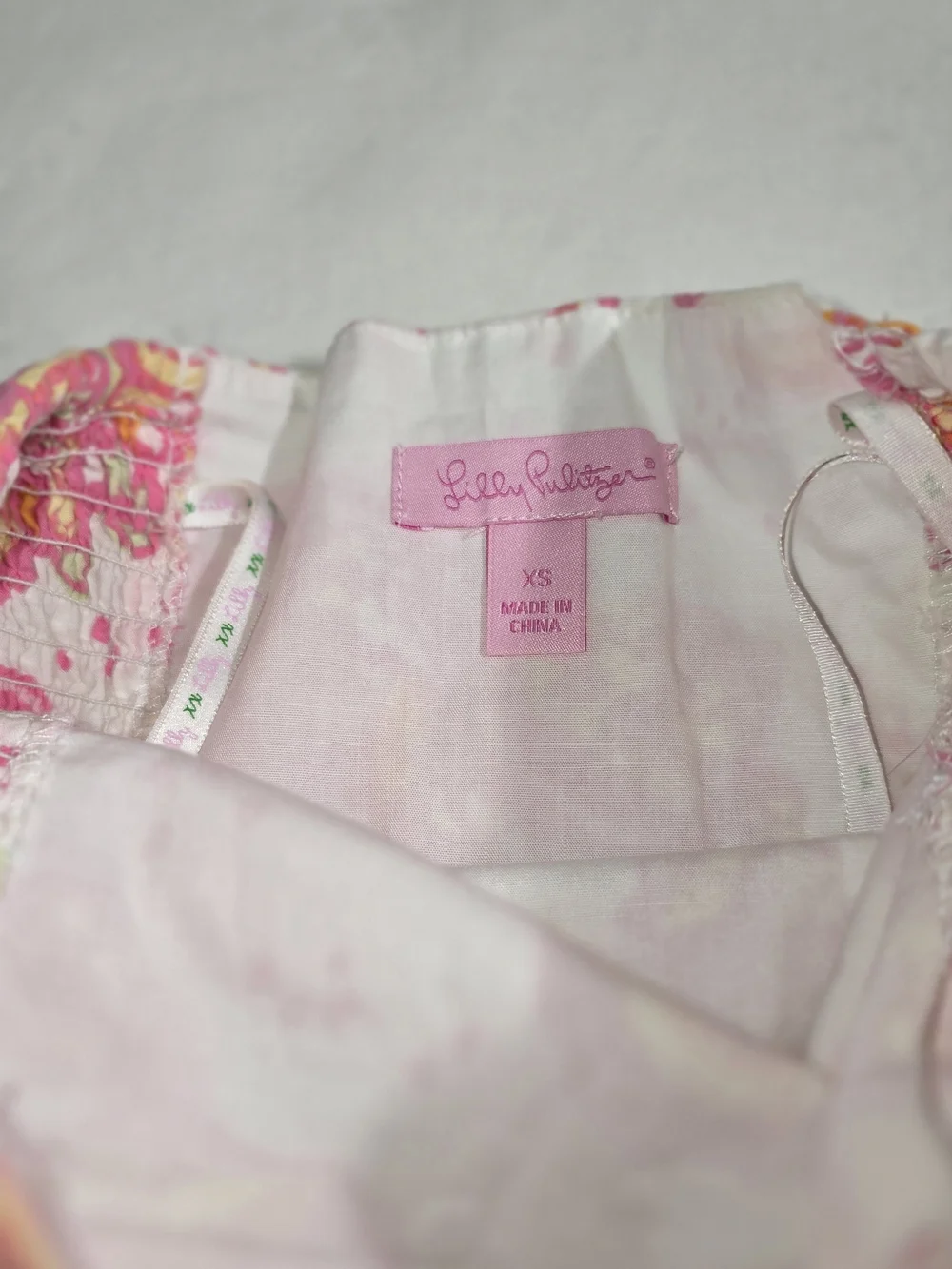 Lilly Pulitzer Elinor Strapless Drop Waist Dress size XS Conched Out Pink Orange - Picture 2 of 5